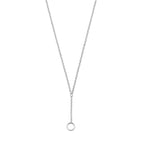 Y-Halskette rund 42 + 3 cm rhodiniertes Silber