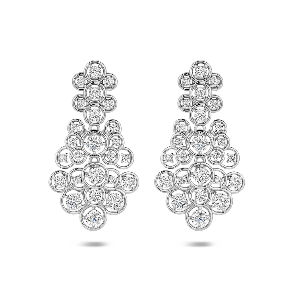 Ohrhänger Zirkonia 35 mm silber rhodiniert