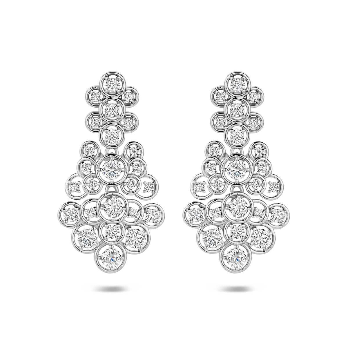 Ohrhänger Zirkonia 35 mm silber rhodiniert