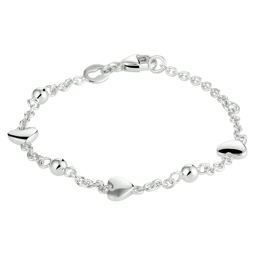Armband Herzen 11 - 13 cm Silber rhodiniert