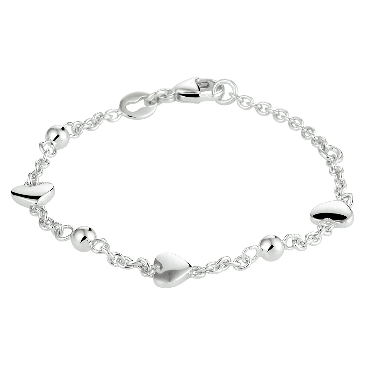 Armband Herzen 11 - 13 cm Silber rhodiniert