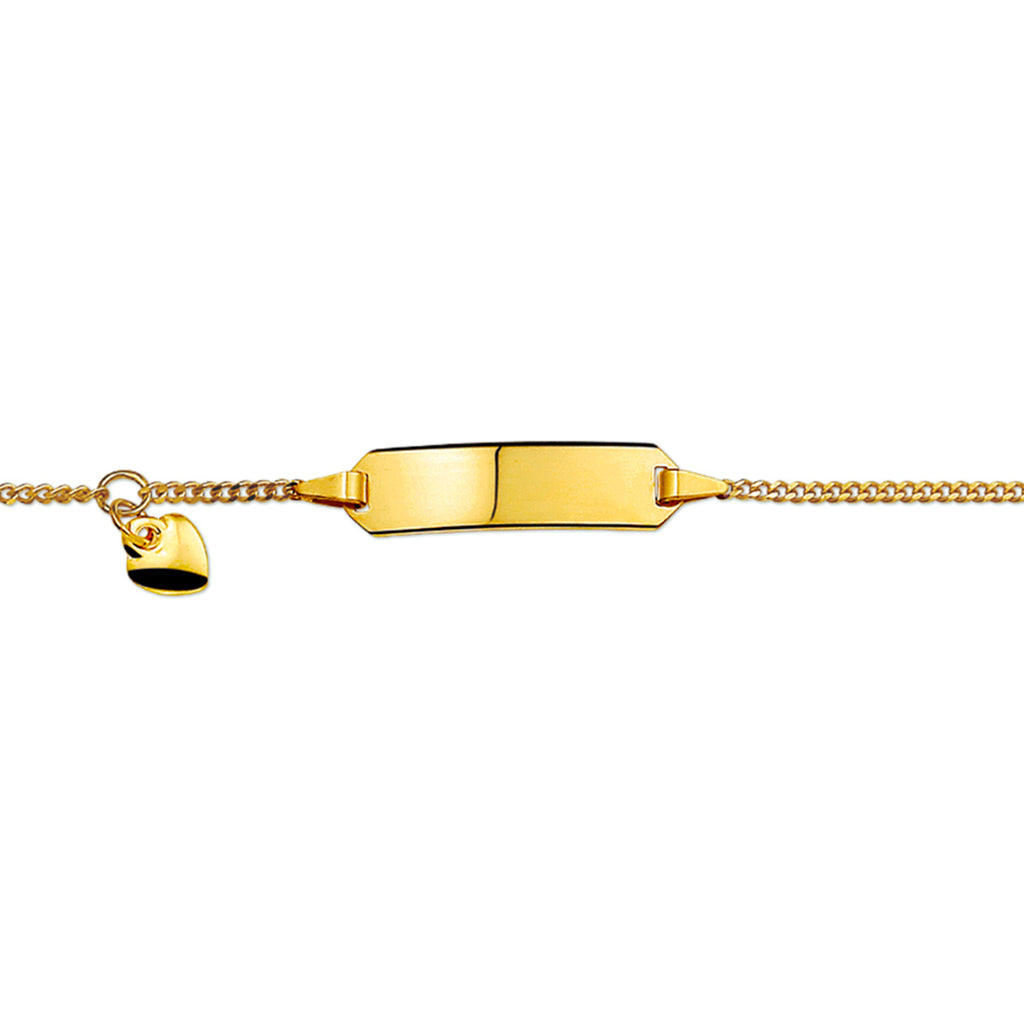 Gravurarmband Herz Gourmetplatte 5,0 mm 14K Gelbgold