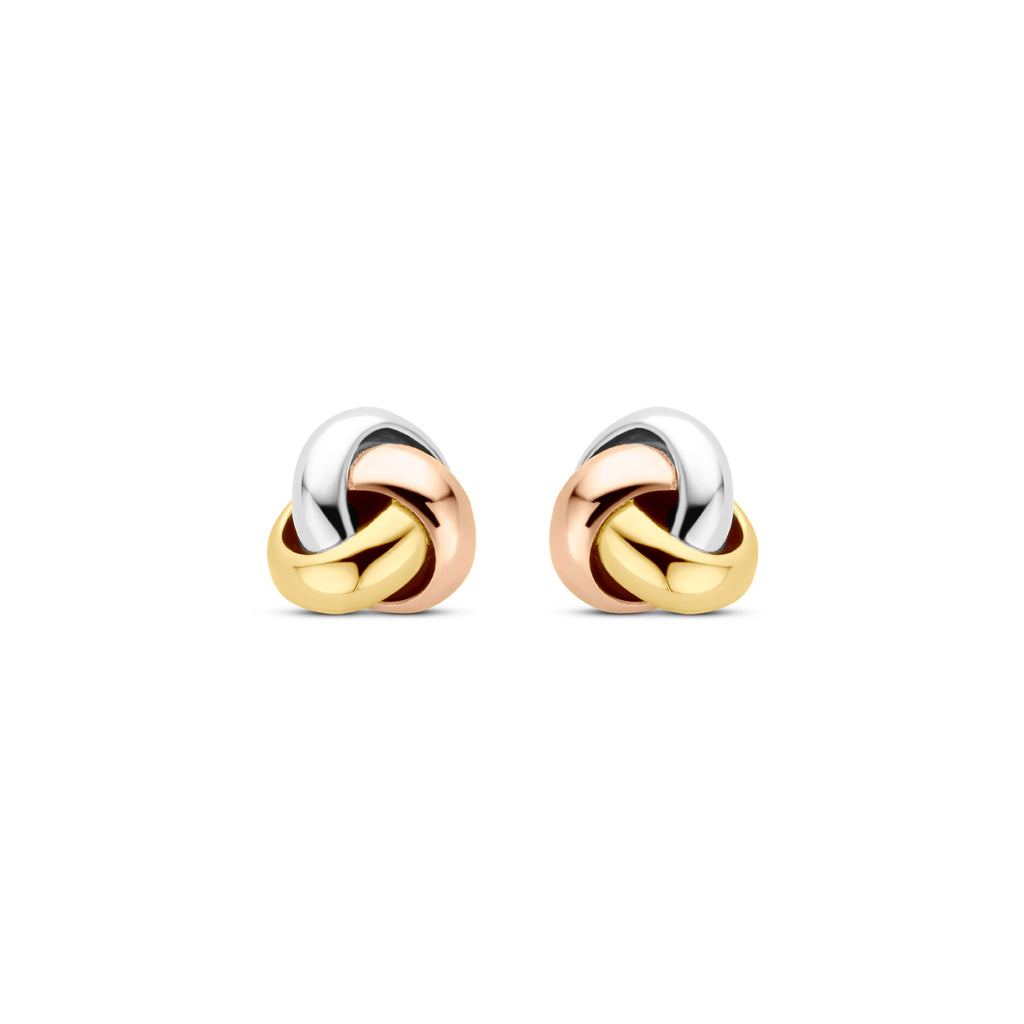 Ohrstecker Tricolor-Knoten 5 mm 14K Tricolor-Gold