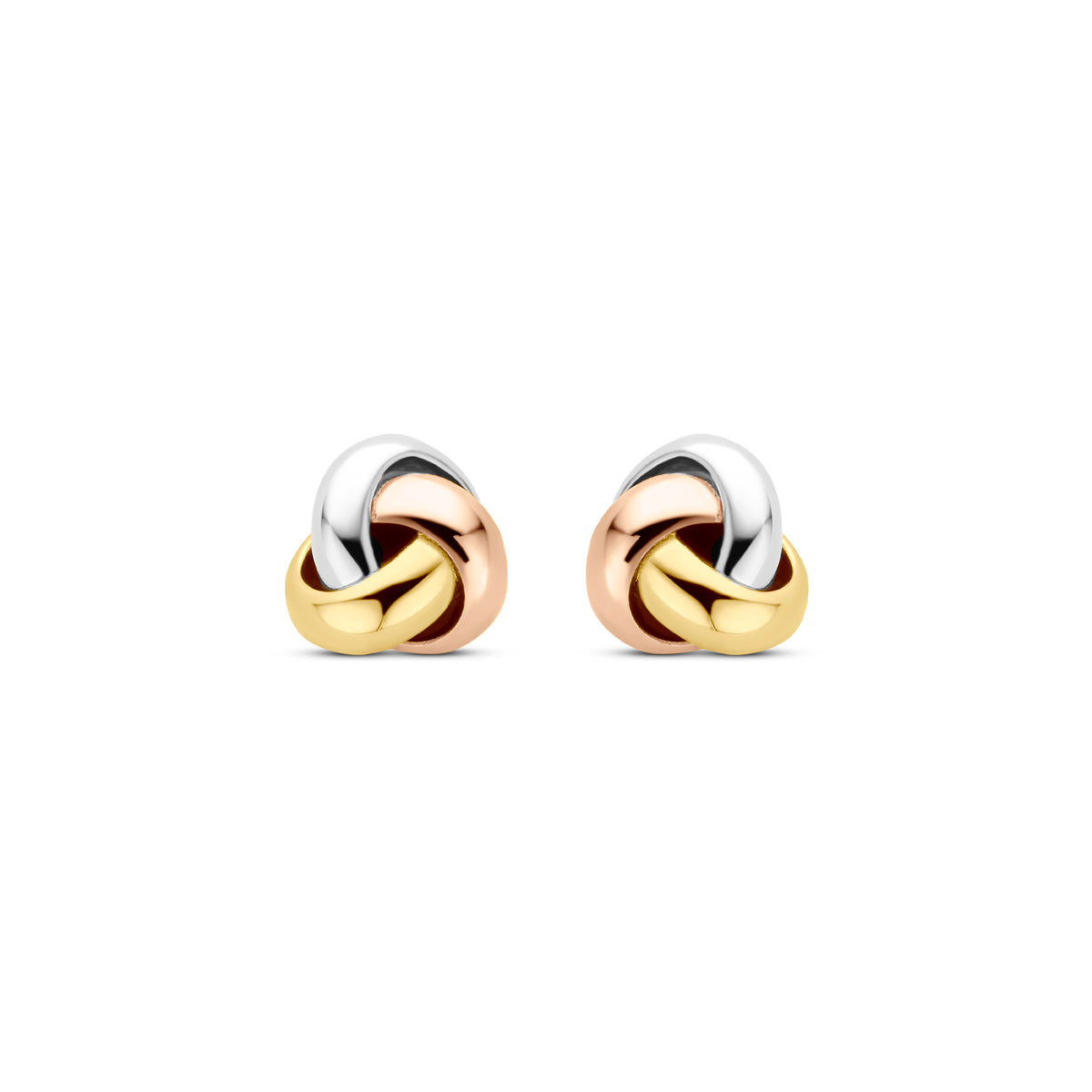 Ohrstecker Tricolor-Knoten 5 mm 14K Tricolor-Gold
