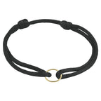 Armband Satin Schwarz Kreis 13 - 26 cm 14K Gold mit Gummi/Nylon/Leder