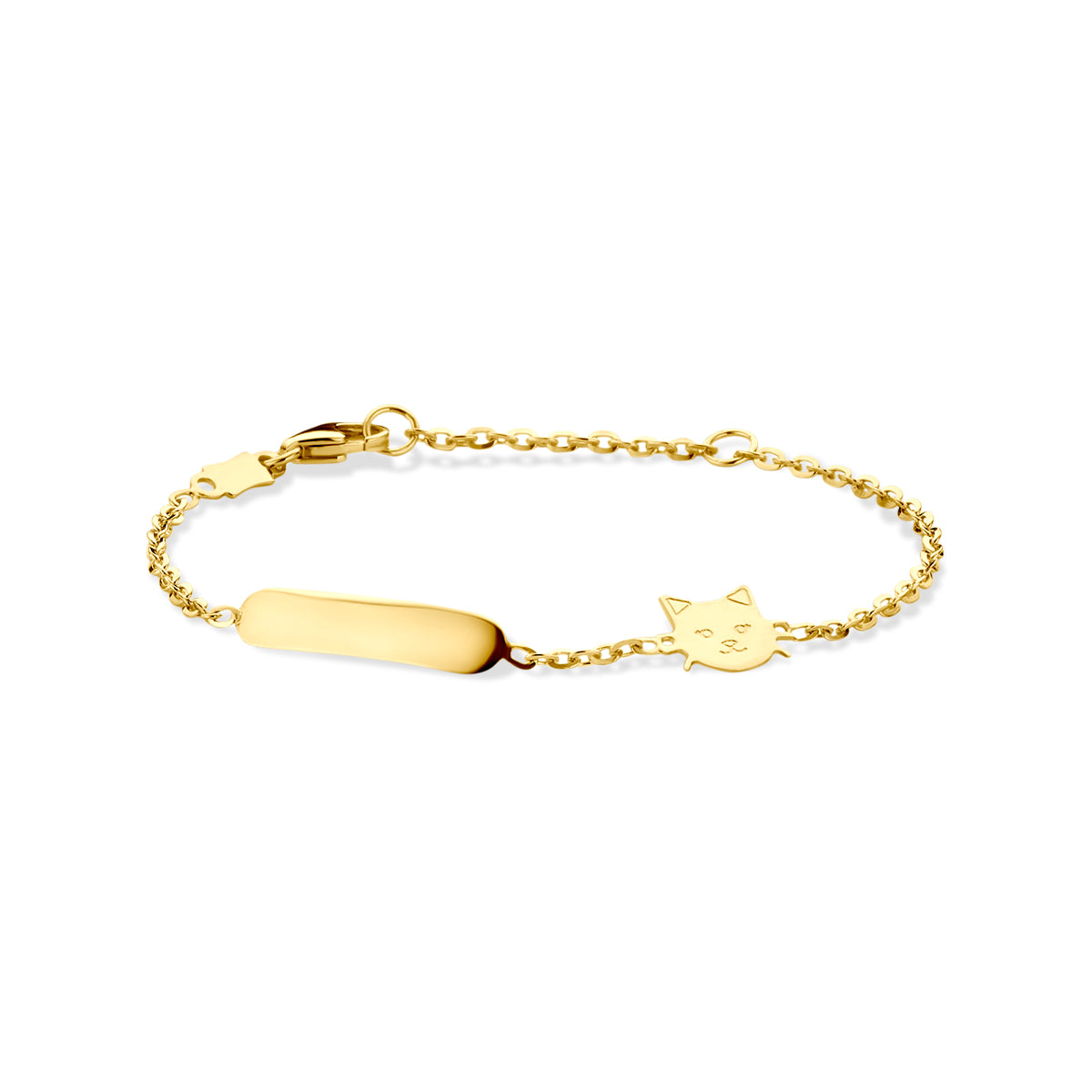 Gravurarmband Katze 11 - 13 cm 14K Gelbgold