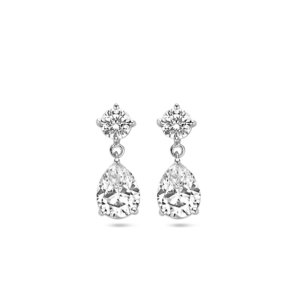 Ohrhänger Zirkonia 20 mm Silber rhodiniert