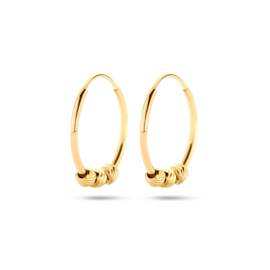oorringen bolletjes 11,5 mm 14K geelgoud
