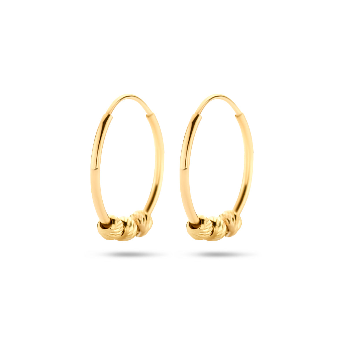oorringen bolletjes 11,5 mm 14K geelgoud