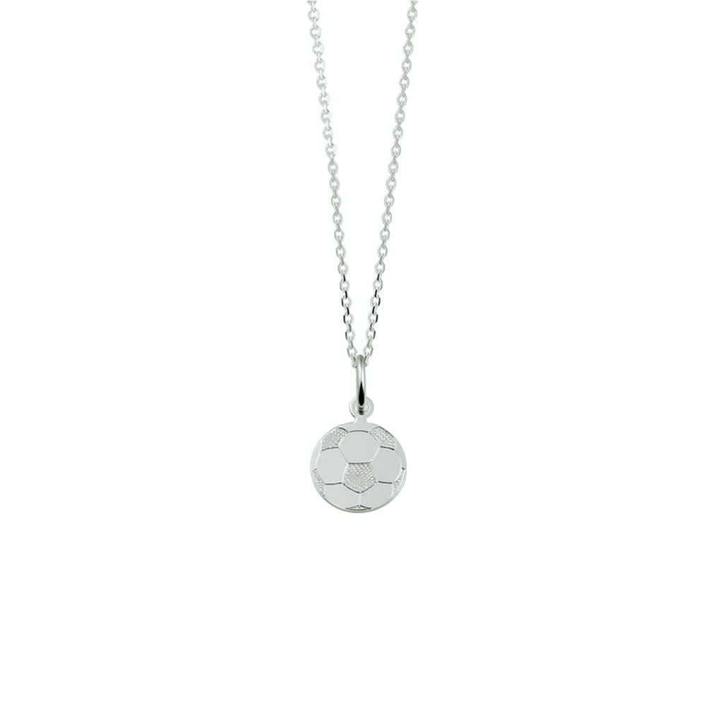 Halskette Fußball 36 + 4 cm Silber weiß