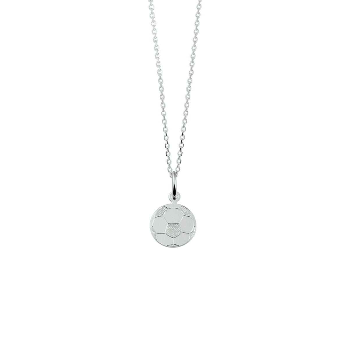Halskette Fußball 36 + 4 cm Silber weiß