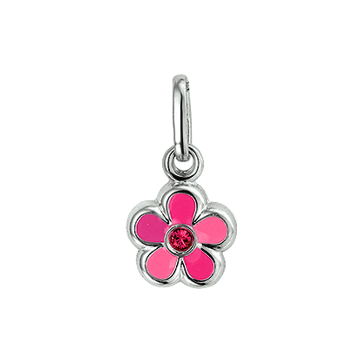 Anhänger Emaille Blume 11 mm rhodiniertes Silber