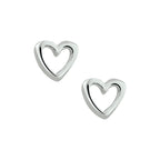 Ohrstecker Herz silber weiß