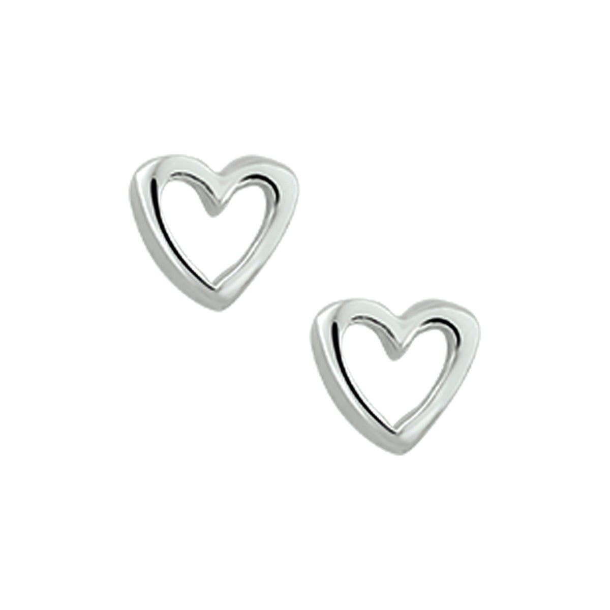 Ohrstecker Herz silber weiß