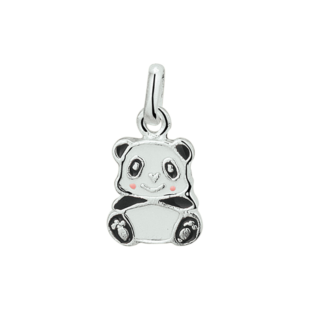 Anhänger Panda Emaille Silber weiß