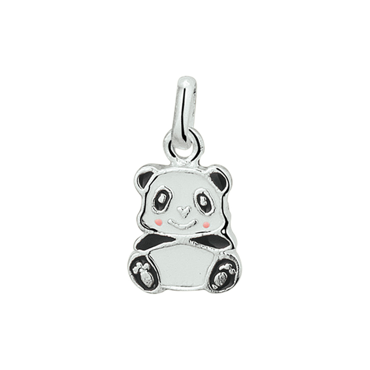 Anhänger Panda Emaille Silber weiß