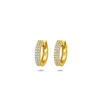 klapoorringen rond zirkonia 12 mm 14K geelgoud - rond
