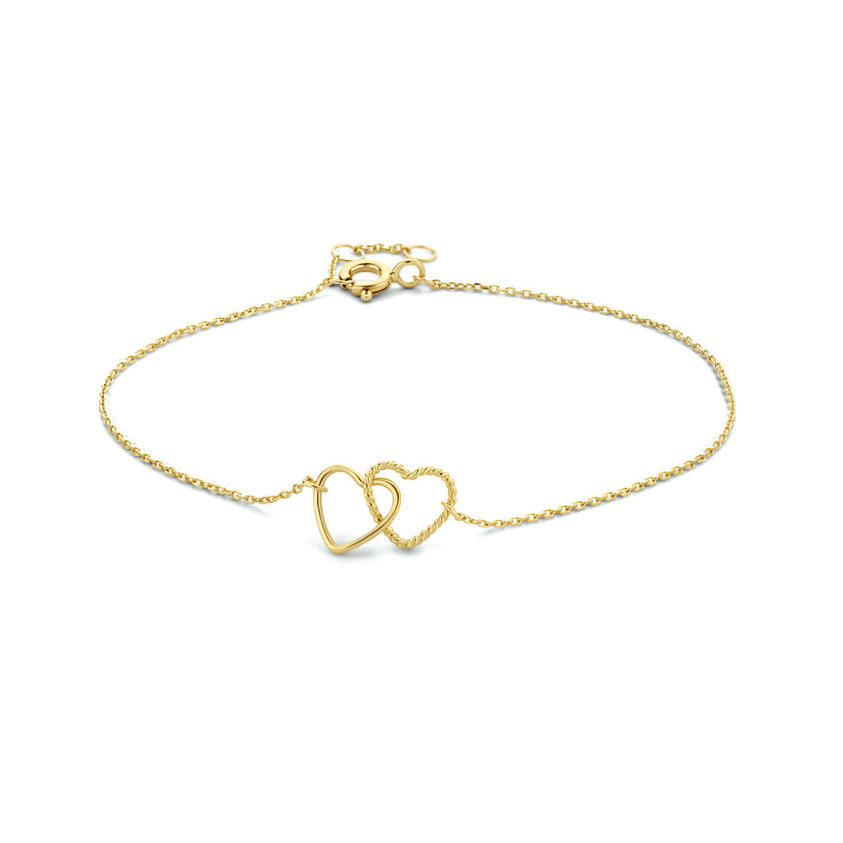 Armband Herzen 16,5 - 17,5 - 18,5 cm 14K Gelbgold