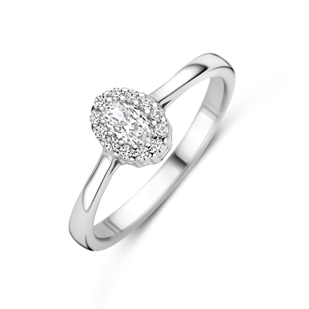 Ring Zirkonia Silber rhodiniert