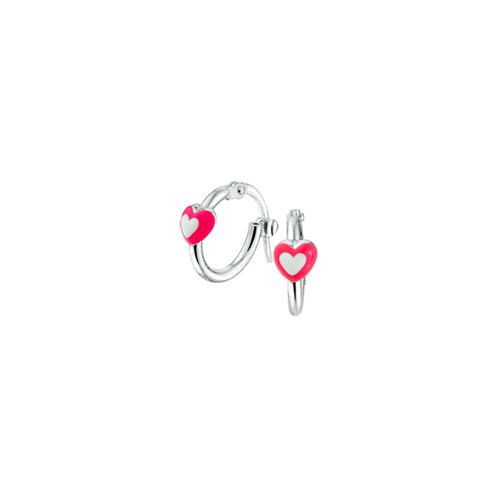 oorringen hart zilver wit