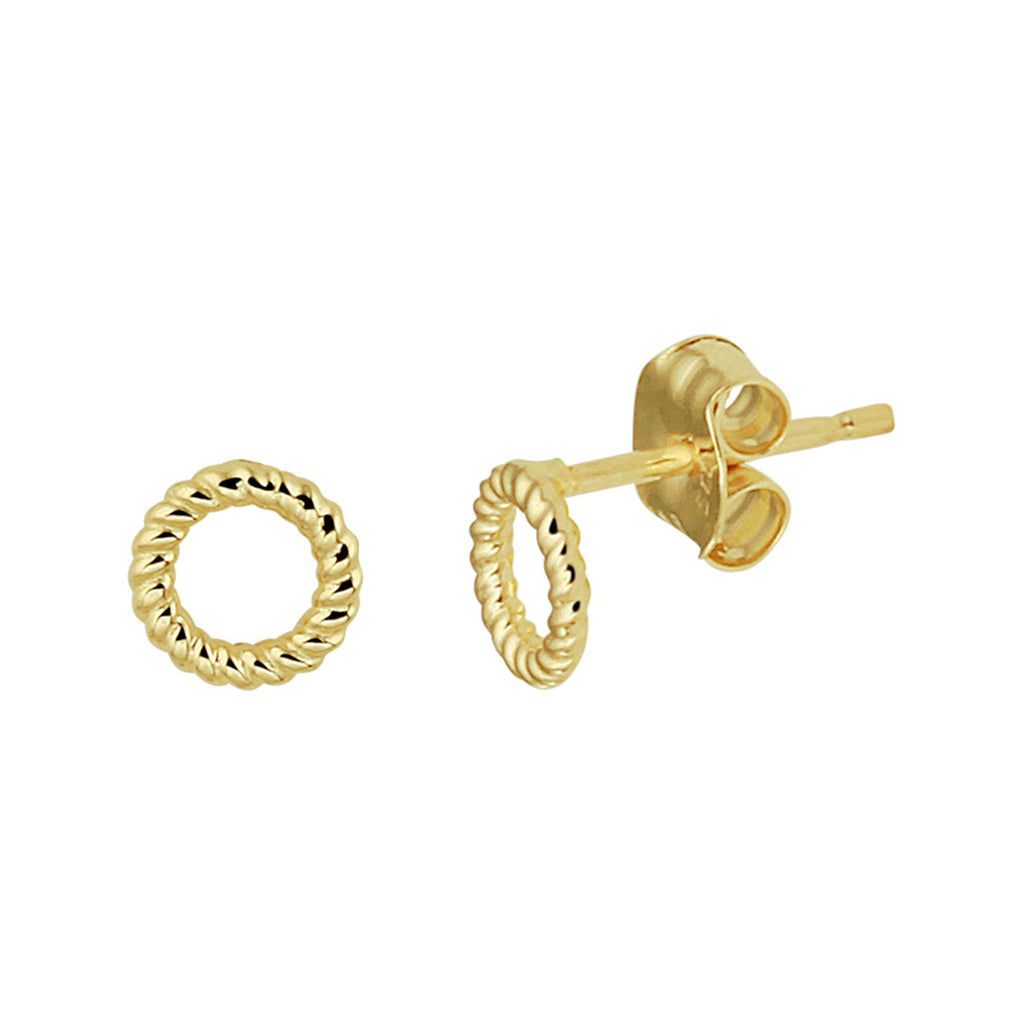 Ohrstecker rund 14K Gelbgold