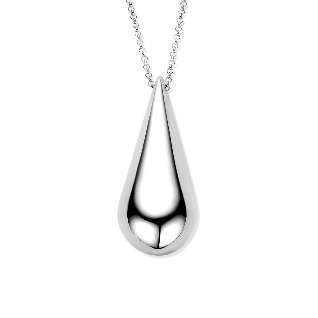 collier druppel 42 + 5 cm zilver gerhodineerd