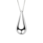 collier druppel 42 + 5 cm zilver gerhodineerd