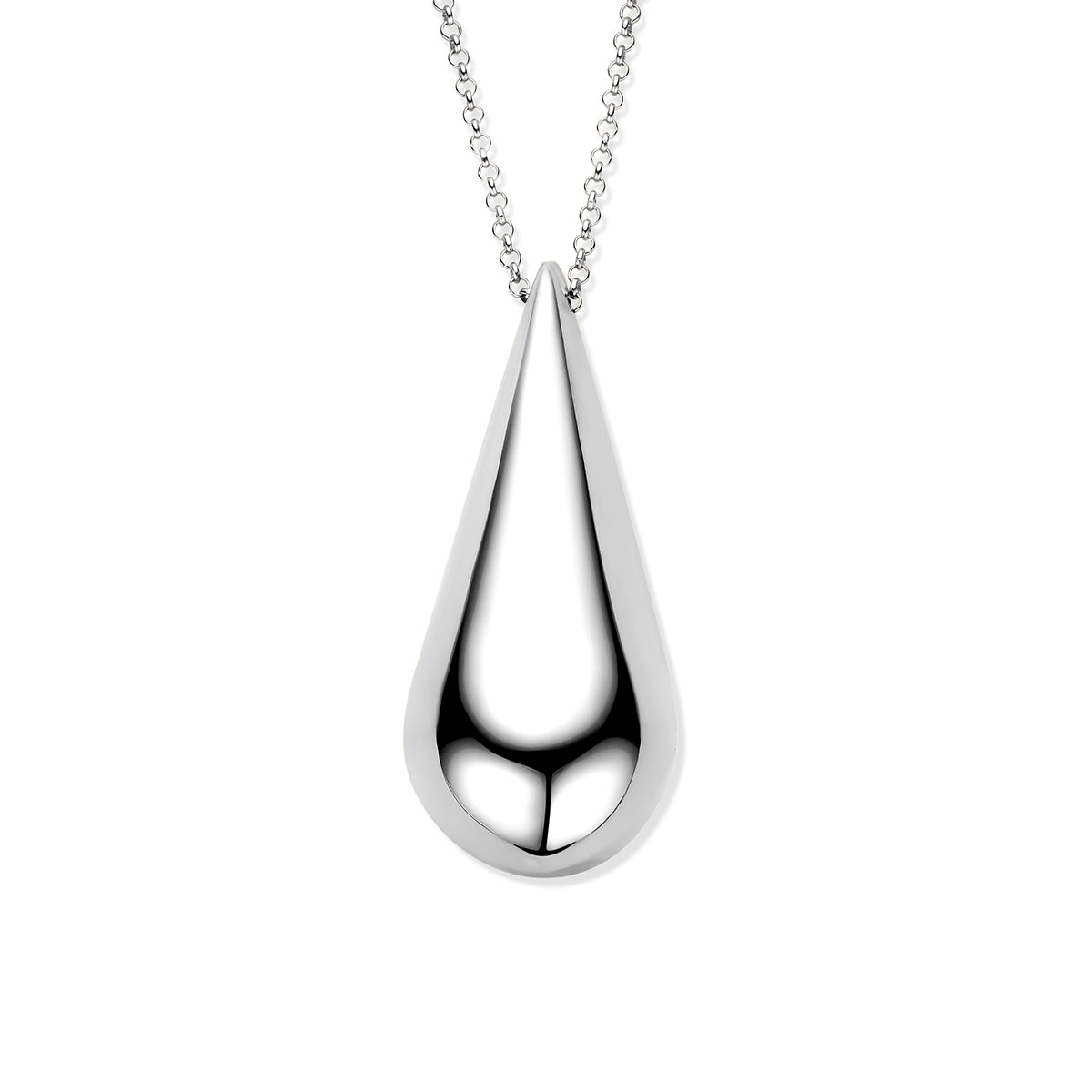 Halskette Tropfen 42 + 5 cm Silber rhodiniert