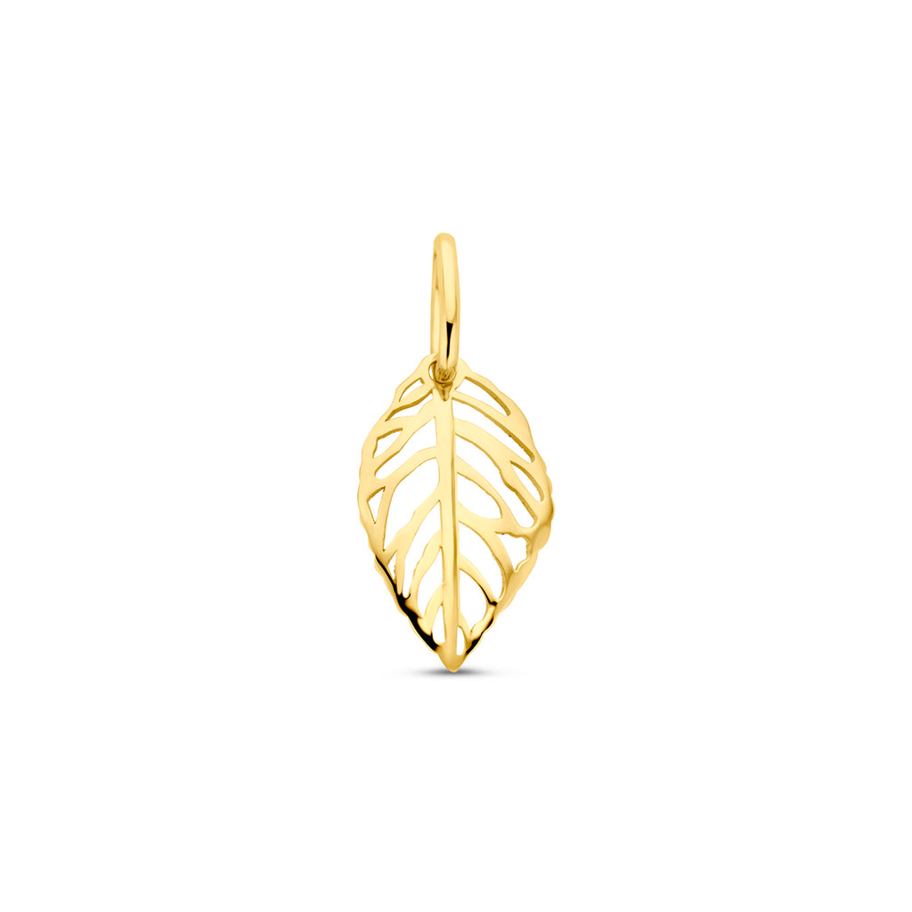 Anhänger Blatt 17 mm 14K Gelbgold
