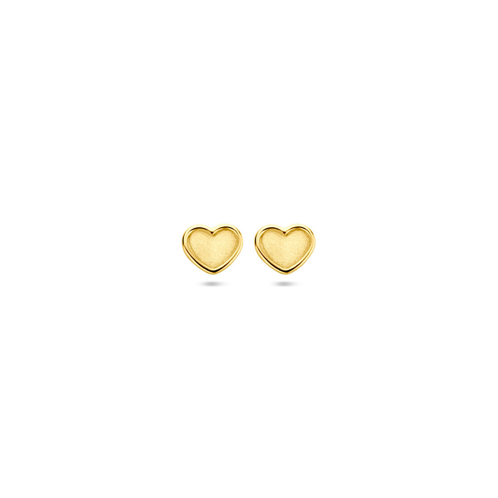 Ohrstecker Herzchen poliert/matt 4,5 mm 14K Gelbgold