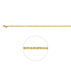 enkelbandje koord 2,7 mm 24 cm 14K geelgoud