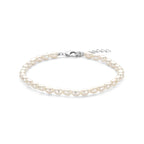 Armband Perlen 18 + 3 cm rhodiniertes Silber