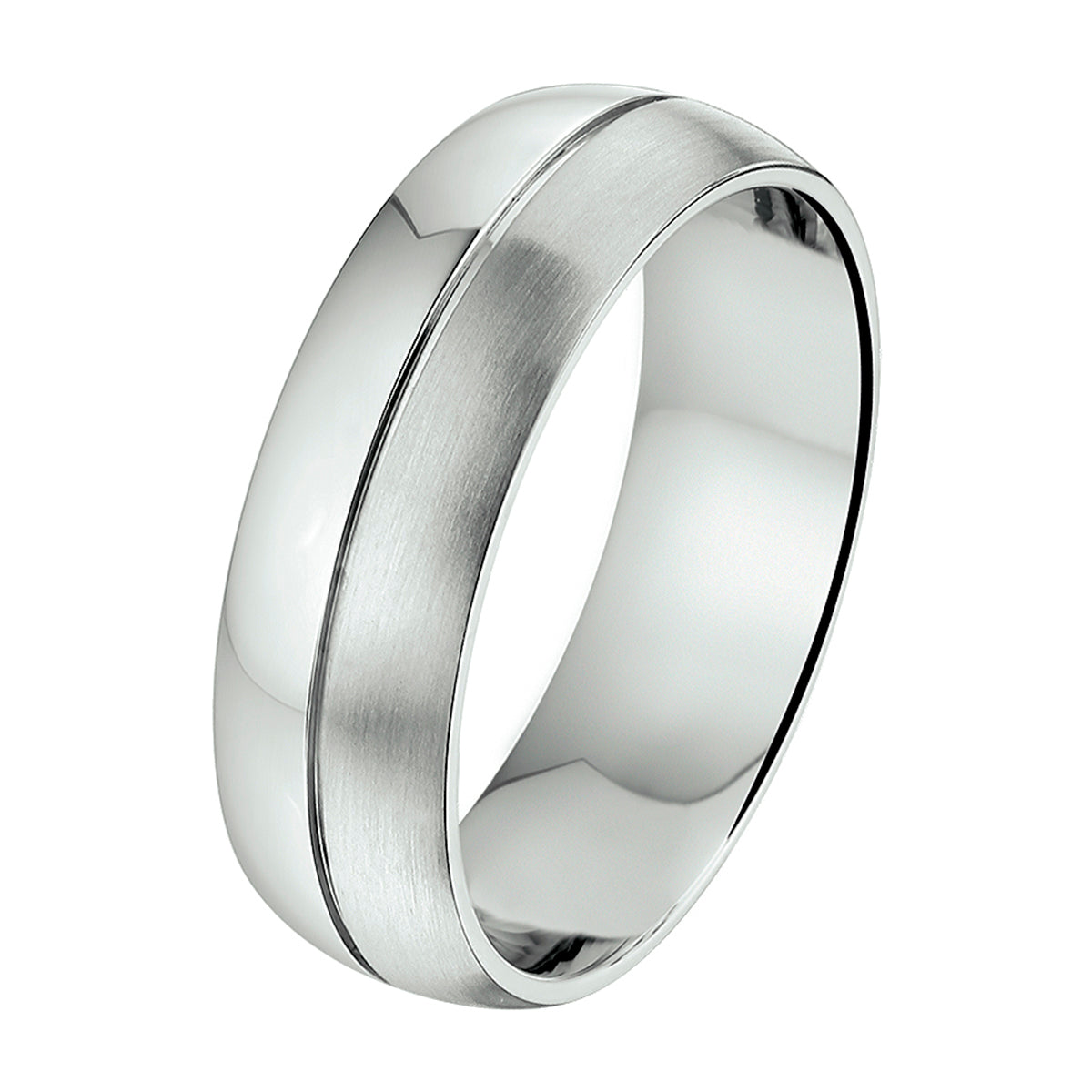 Ring 7 mm ohne Zirkonia Edelstahl