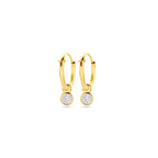 Ohrringe mit Zirkonia-Anhängern 14 mm 14K Gelbgold