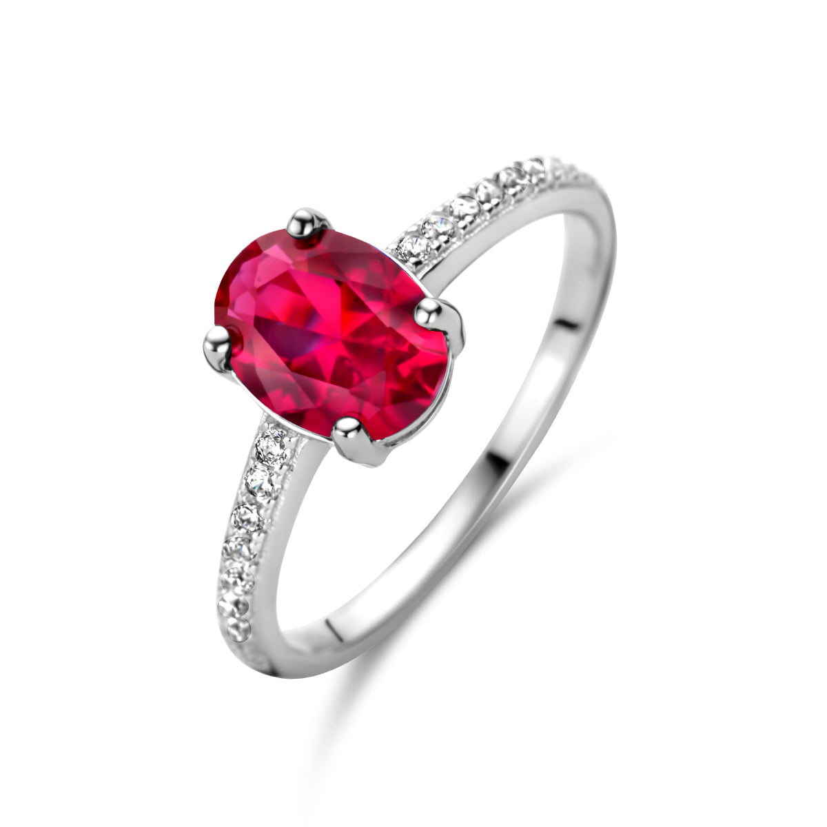 Ring Zirkonia Korund und Zirkonia Silber rhodiniert