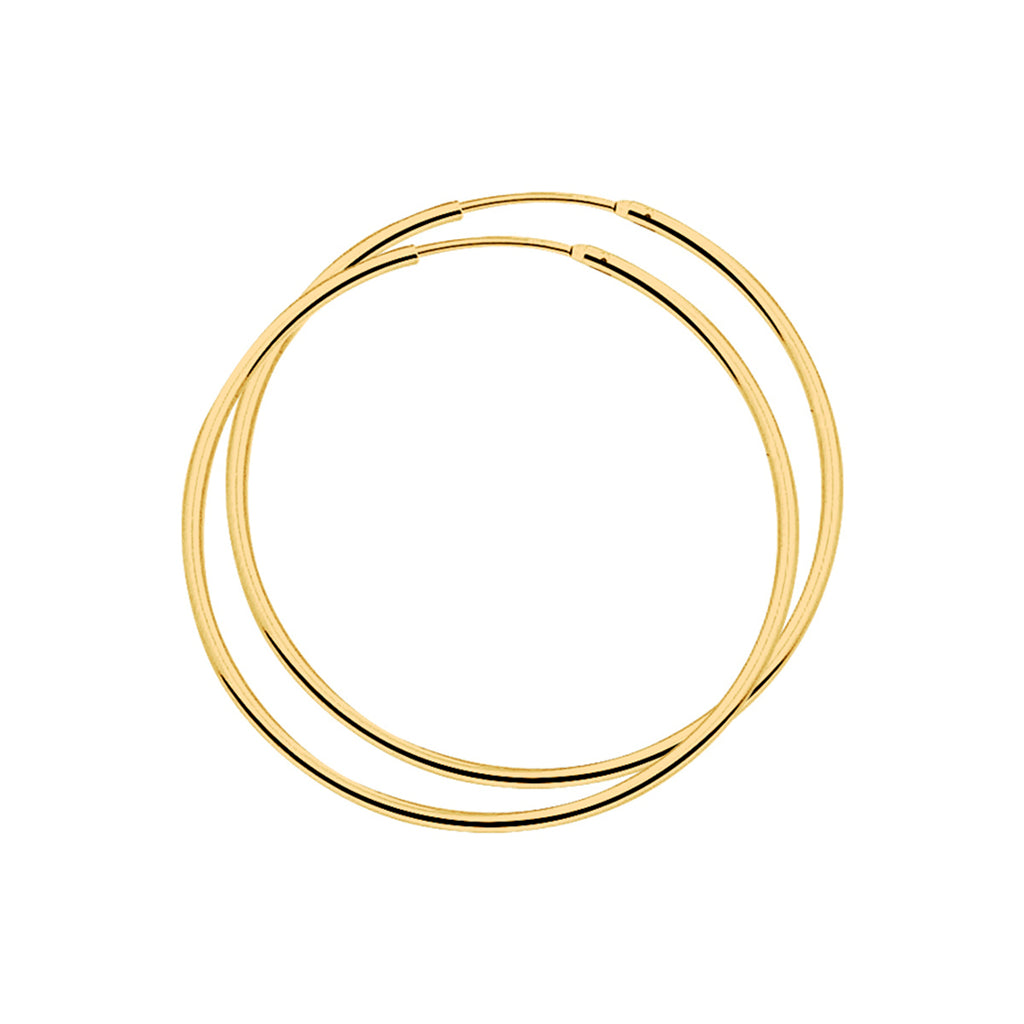 oorringen ronde buis 1,5 mm 1 micron zilver verguld (geel)