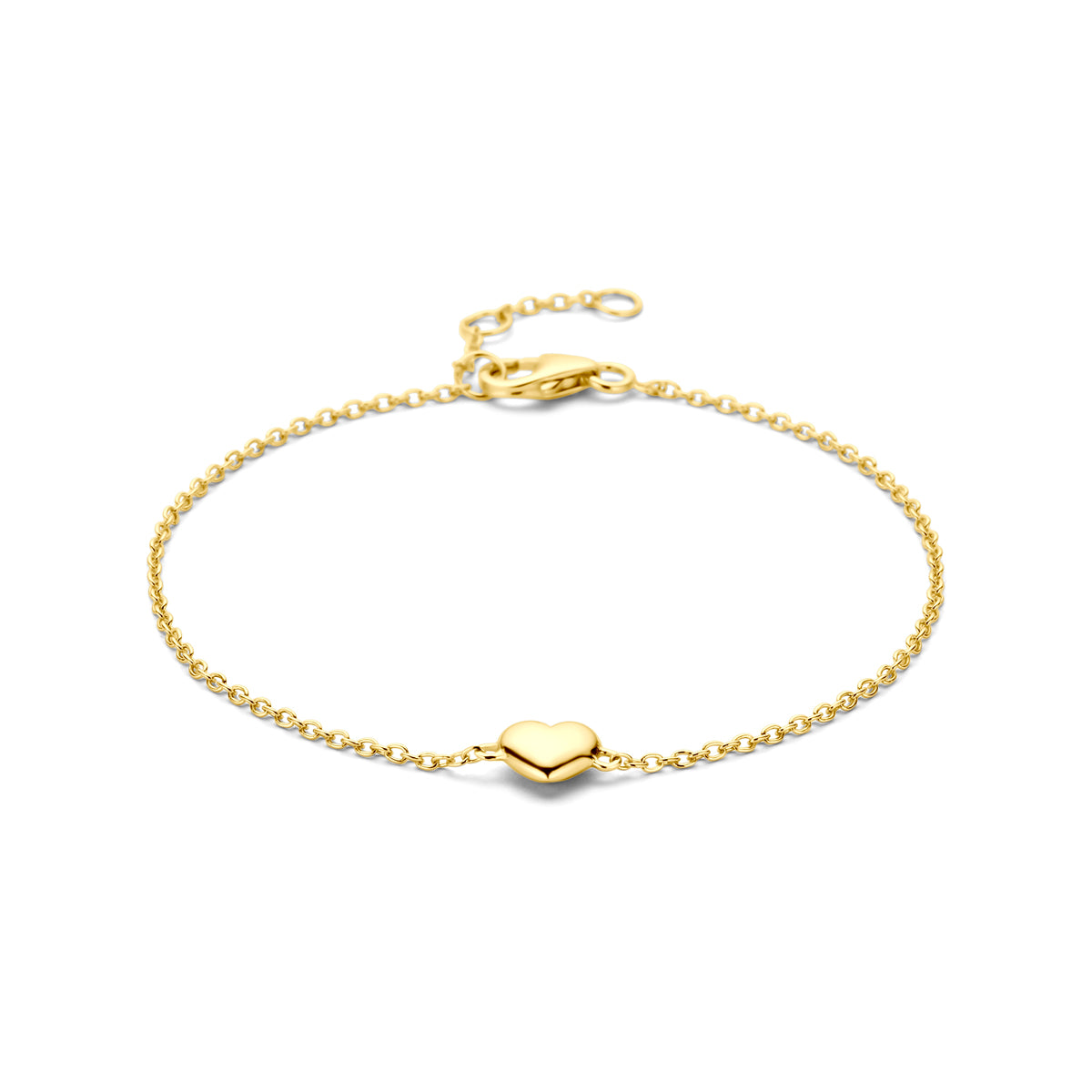 Armband Herz 16,5 - 17,5 - 18,5 cm 3 Mikron versilbert (gelb)