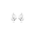 Ohrstecker Zirkonia poliert/matt 11,5 mm Silber rhodiniert