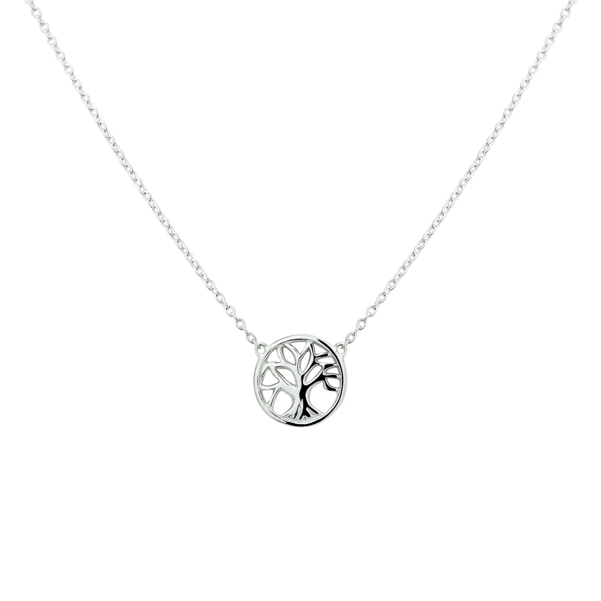 Lebensbaum Halskette 41 + 4 cm Silber rhodiniert