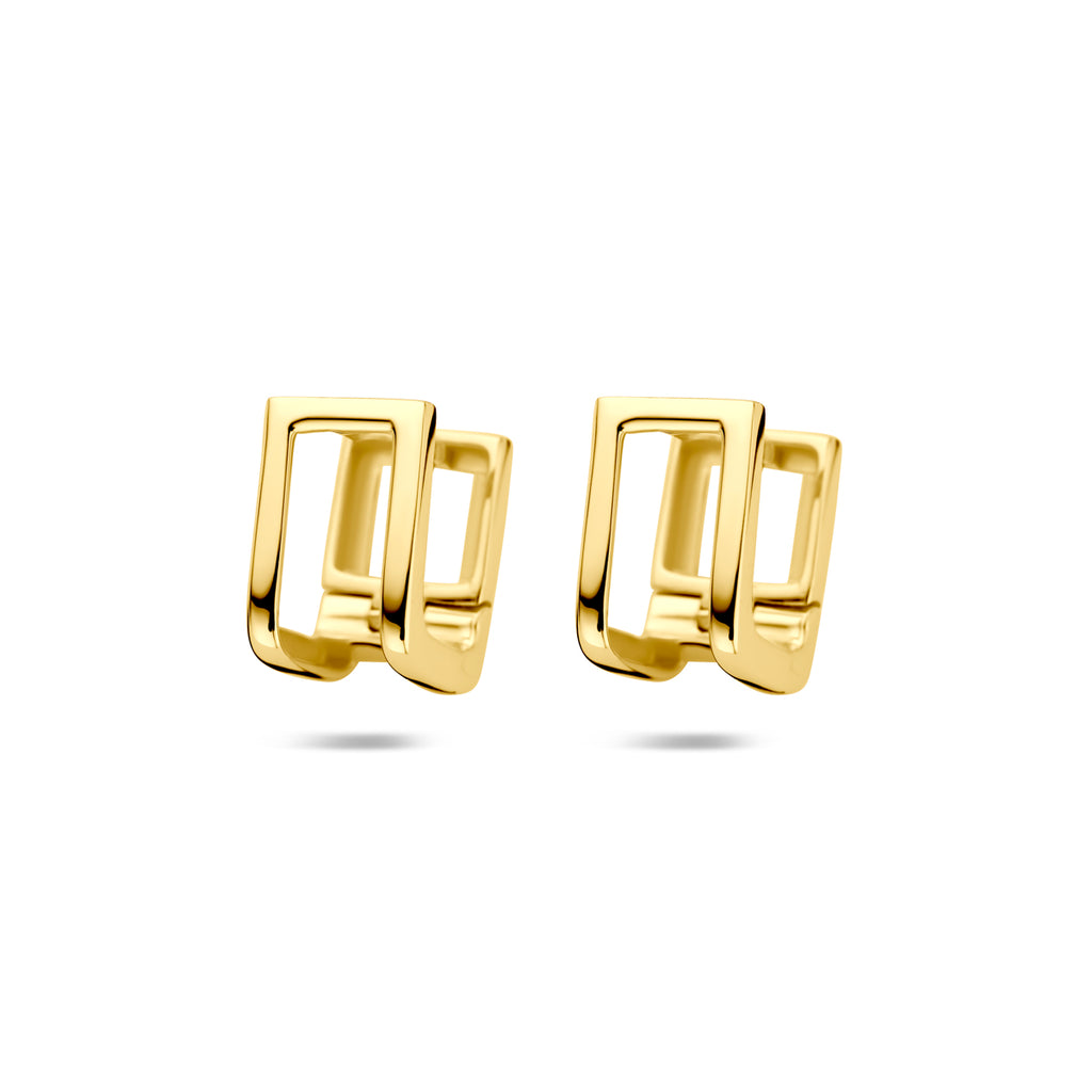 klapoorringen 11 mm 1 micron zilver verguld (geel)