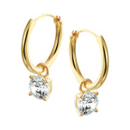 klapoorringen met hangers zirkonia 14K geelgoud