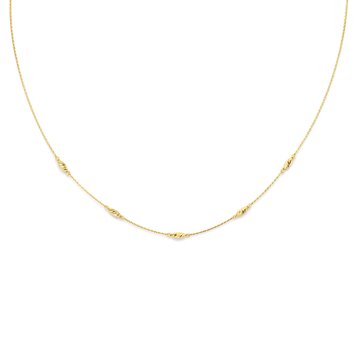 collier gediamanteerd 40 + 4 cm 14K geelgoud