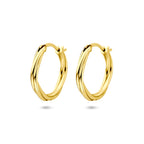 oorringen gedraaid 19 mm 1 micron zilver verguld (geel)