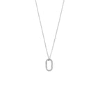 collier zirkonia 42 + 3 cm zilver gerhodineerd