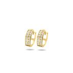 Klappohrringe Zirkonia 11,5 mm 14K Gelbgold