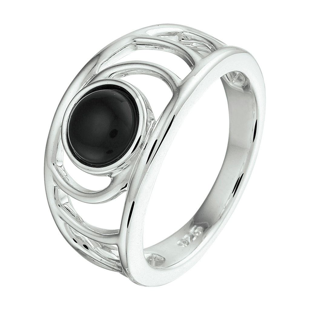 Ring Onyx Silber rhodiniert