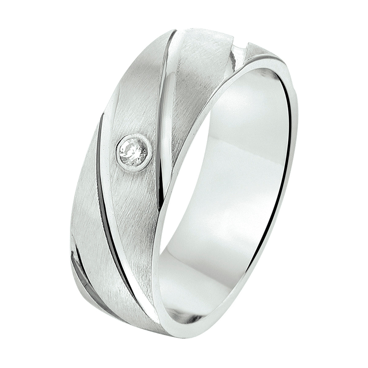 ring a209 - 6,5 mm - met cz zilver gerhodineerd