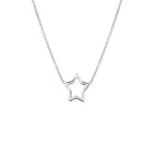 Halskette Stern 41 + 5 cm Silber rhodiniert