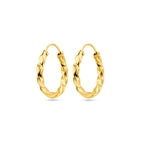 oorringen gedraaide buis 17 mm 14K geelgoud
