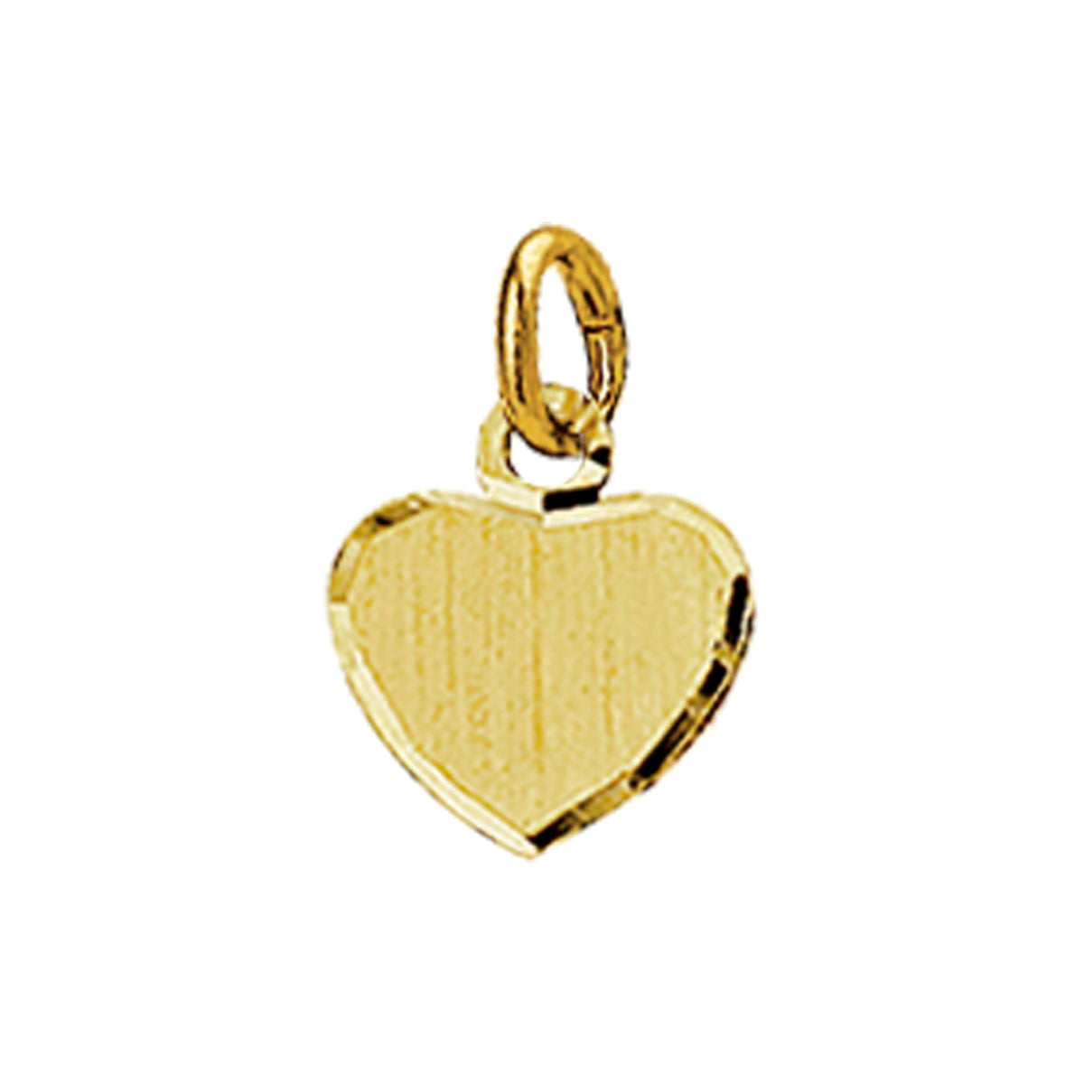 Gravur Herz matt diamantiert 14K Gelbgold
